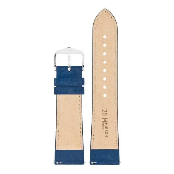 HIRSCH Osiris Nubuck - Leather Watch Strap - Dark Blue - Image 3