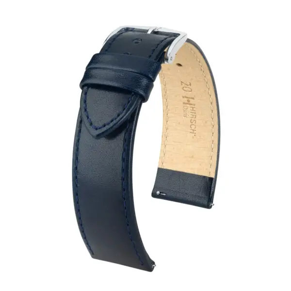 HIRSCH Osiris - Leather Watch Strap - Blue