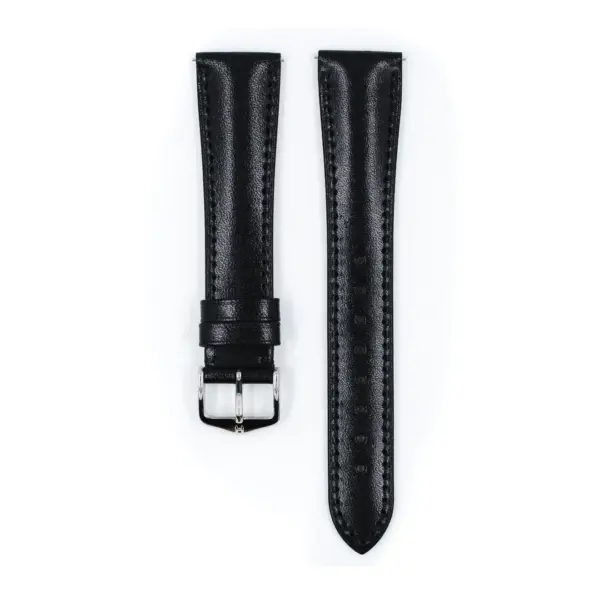 HIRSCH Siena - Leather Watch Strap - Black - Image 2