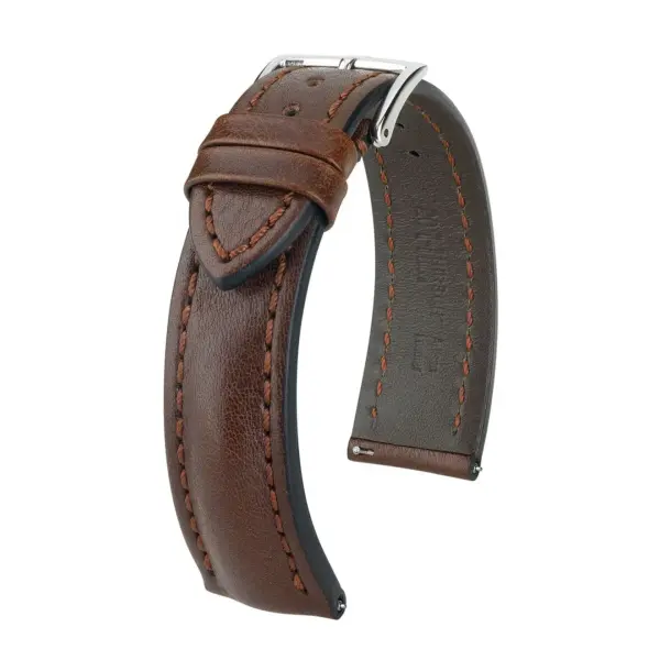 HIRSCH Lucca - Leather Watch Strap - Brown