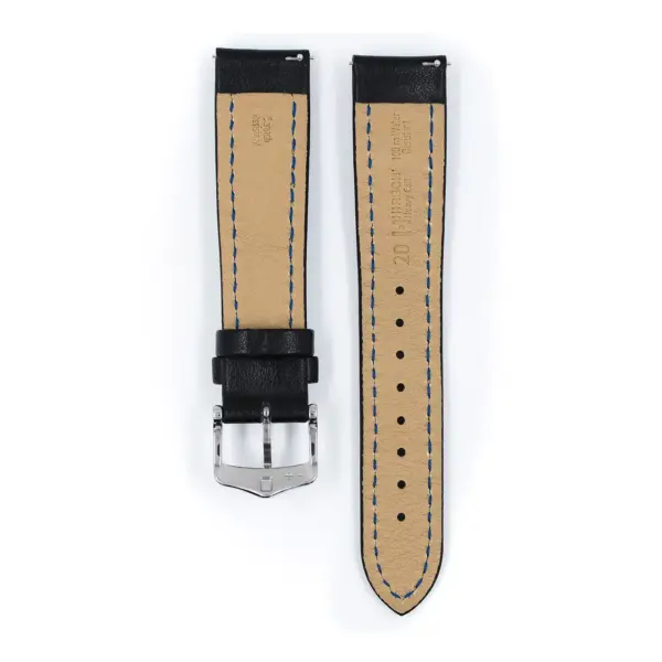 HIRSCH Heavy Calf - Leather Watch Strap - Black - Image 3