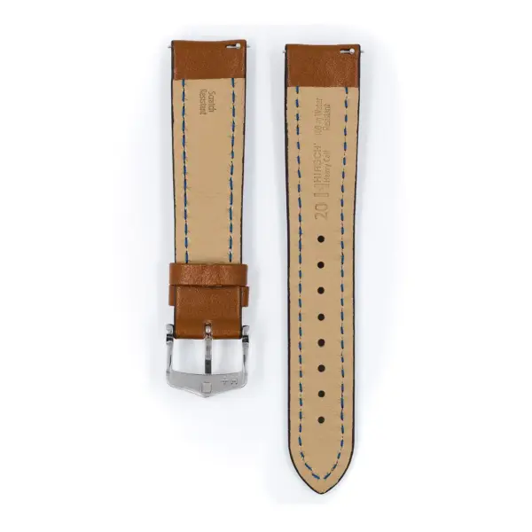 HIRSCH Heavy Calf - Leather Watch Strap - Golden Brown - Image 3