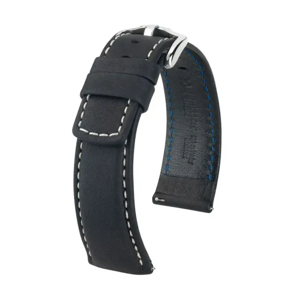 HIRSCH Mariner - Leather Watch Strap - Black