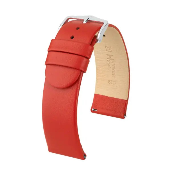 HIRSCH Scandic - Leather Watch Strap - Red