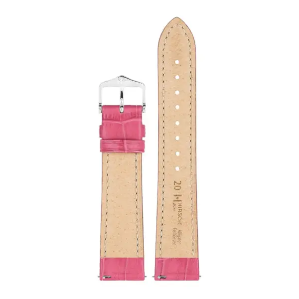 HIRSCH Duke - Alligator Embossed Watch Strap - Pink - Image 3