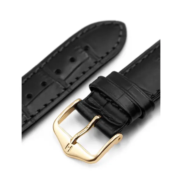 HIRSCH Duke - Alligator Embossed Watch Strap - Black - Image 4