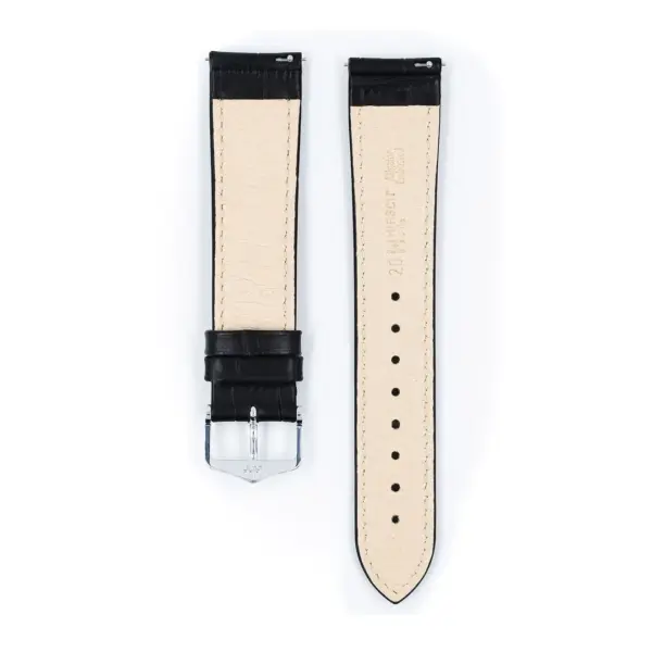 HIRSCH Duke - Alligator Embossed Watch Strap - Black - Image 3