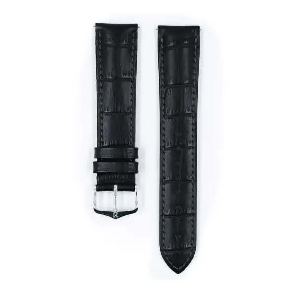 HIRSCH Duke - Alligator Embossed Watch Strap - Black - Image 2
