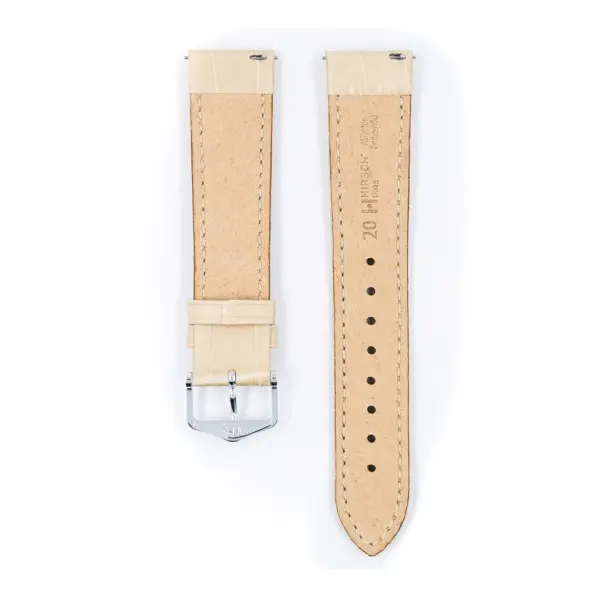 HIRSCH Duke - Alligator Embossed Watch Strap - Beige - Image 3