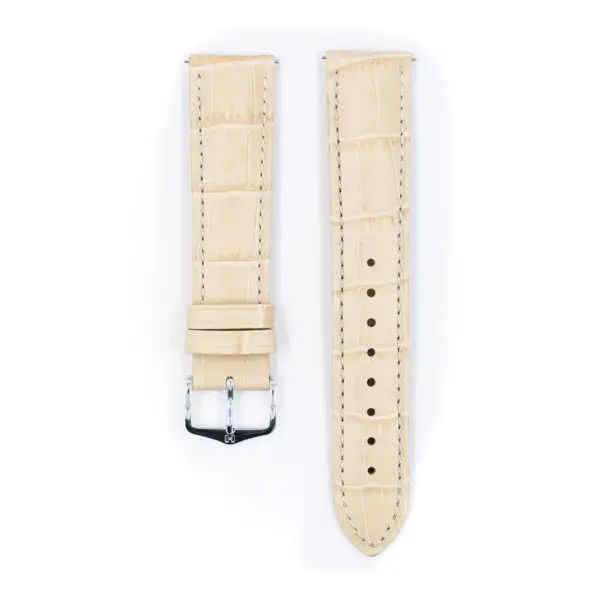HIRSCH Duke - Alligator Embossed Watch Strap - Beige - Image 2