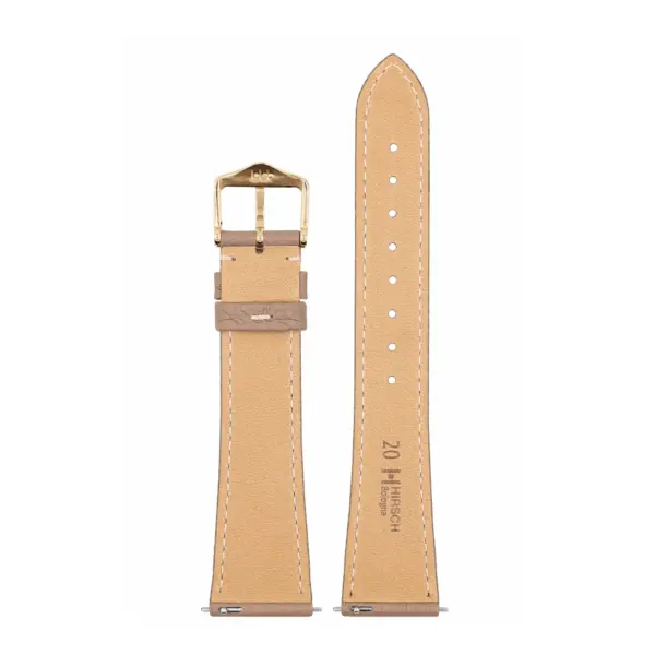 HIRSCH Bologna - Leather Watch Strap - Taupe - Image 3