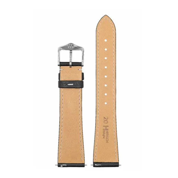 HIRSCH Bologna - Leather Watch Strap - Black - Image 3