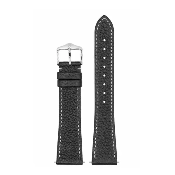 HIRSCH Bologna - Leather Watch Strap - Black - Image 2