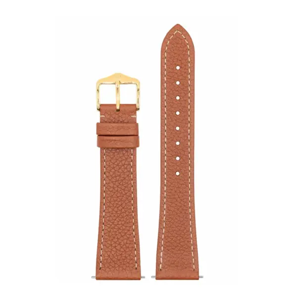 HIRSCH Bologna - Leather Watch Strap - Golden Brown - Image 2