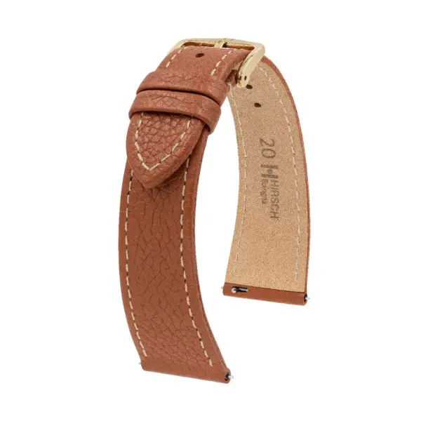 HIRSCH Bologna - Leather Watch Strap - Golden Brown