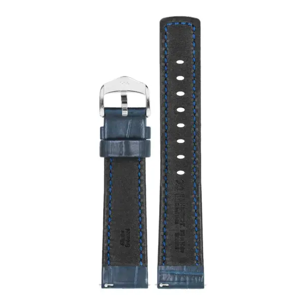 HIRSCH Grand Duke - Alligator Embossed Watch Strap - Blue - Image 3
