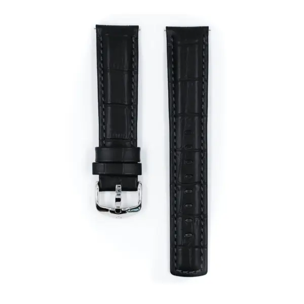 HIRSCH Grand Duke - Alligator Embossed Watch Strap - Black - Image 2