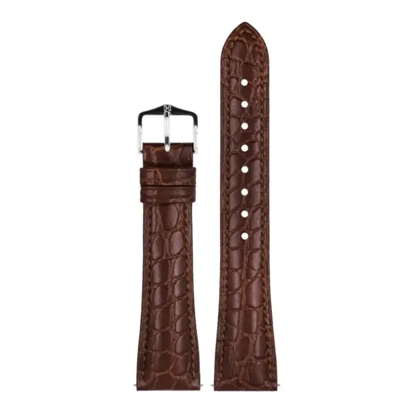 HIRSCH Aristocrat - Crocodile Embossed Watch Strap - Brown - Image 2
