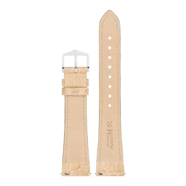 HIRSCH Aristocrat - Crocodile Embossed Watch Strap - Beige - Image 3