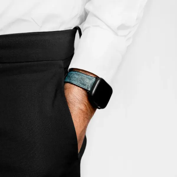 HIRSCH Stone - Vegan Performance Watch Strap - Blue - Image 5