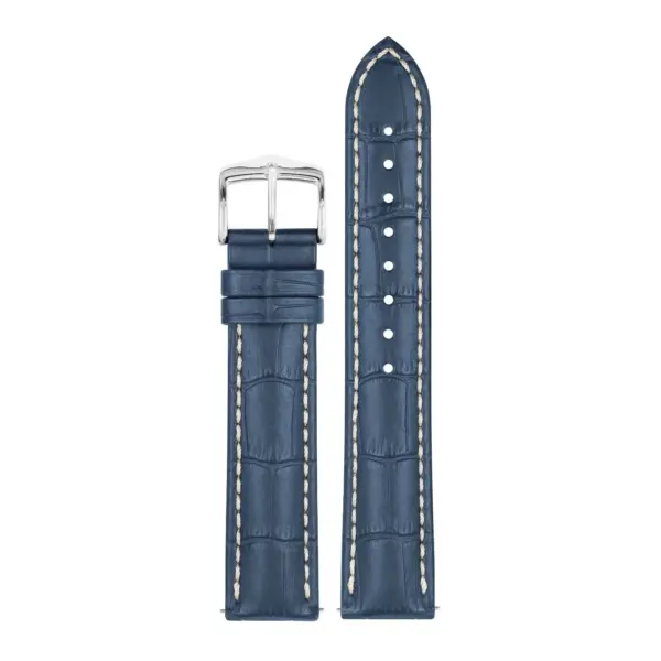 HIRSCH Modena - Alligator Embossed Watch Strap - Blue - Image 2