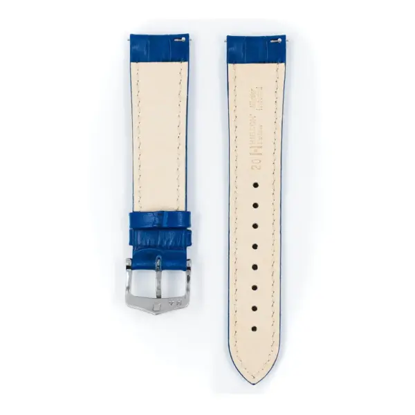 HIRSCH Modena - Alligator Embossed Watch Strap - Royal Blue - Image 3