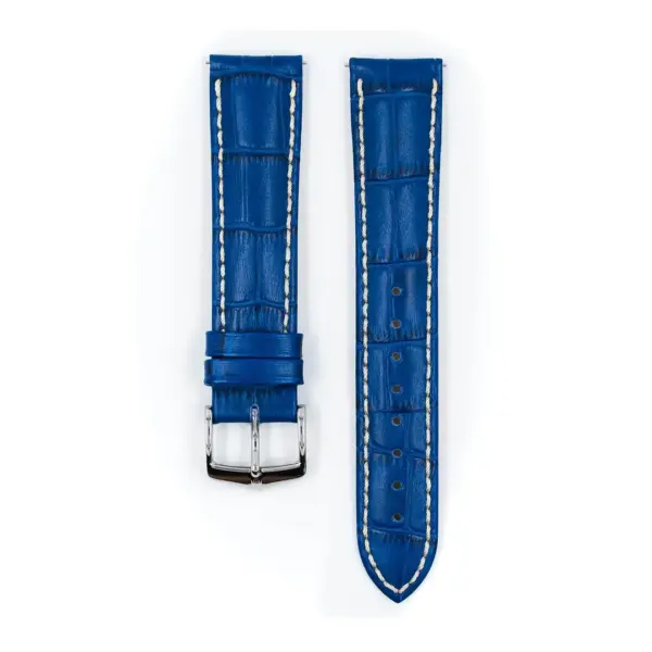 HIRSCH Modena - Alligator Embossed Watch Strap - Royal Blue - Image 2