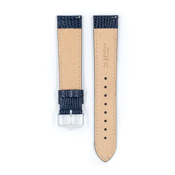 HIRSCH Rainbow - Lizard Embossed Watch Strap - Blue - Image 3
