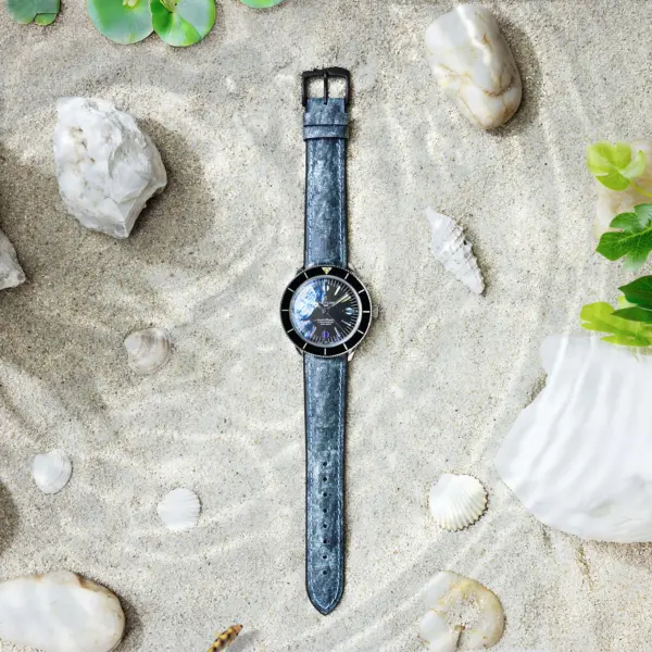 HIRSCH Stone - Vegan Performance Watch Strap - Blue - Image 4