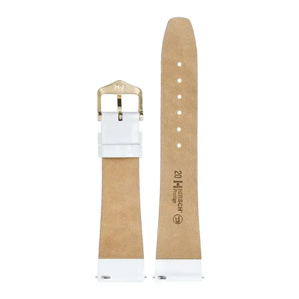 HIRSCH Prestige Alligator - Leather Watch Strap - White Shiny - Image 3
