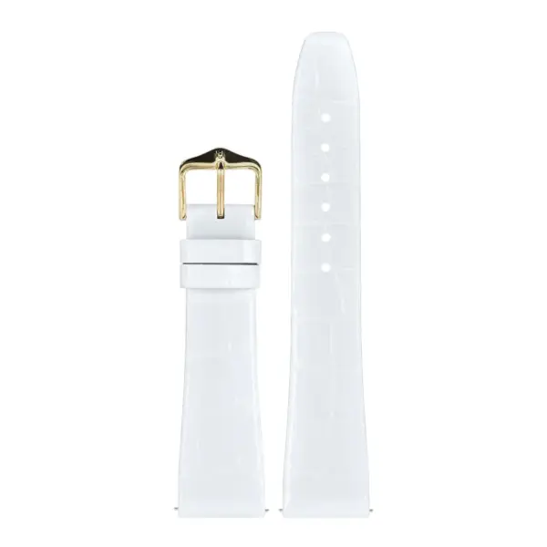 HIRSCH Prestige Alligator - Leather Watch Strap - White Shiny - Image 2