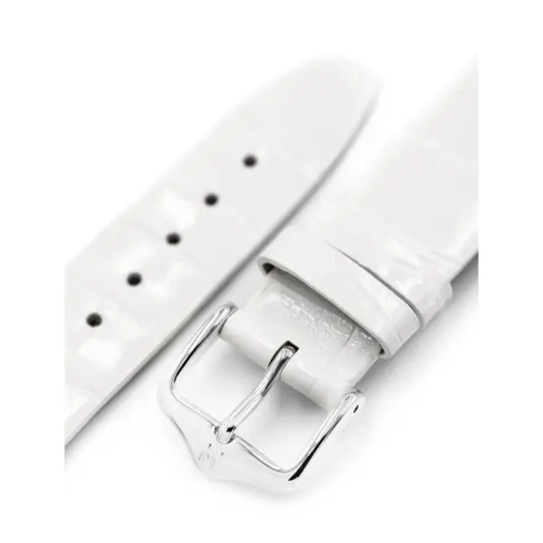 HIRSCH Prestige Alligator - Leather Watch Strap - White Shiny - Image 4
