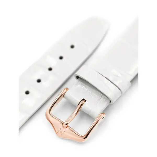 HIRSCH Prestige Alligator - Leather Watch Strap - White Shiny - Image 5