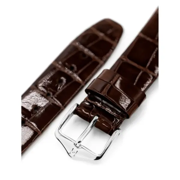 HIRSCH Prestige Alligator - Leather Watch Strap - Brown Shiny - Image 4