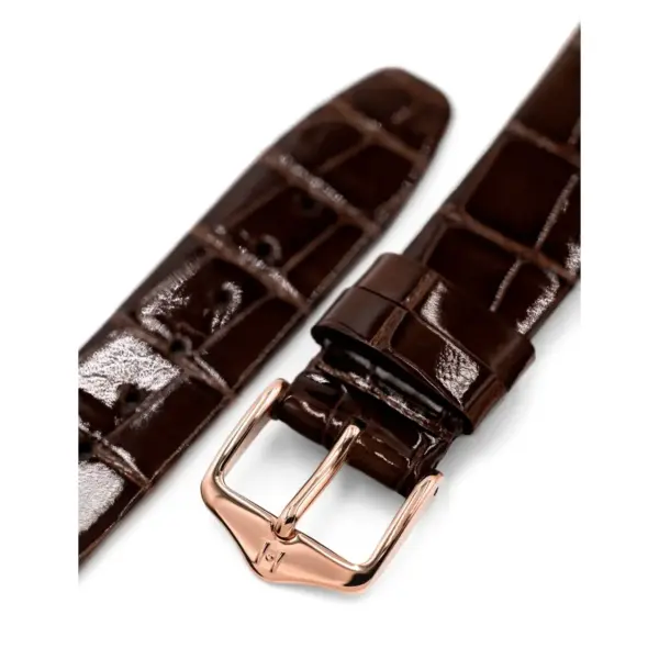 HIRSCH Prestige Alligator - Leather Watch Strap - Brown Shiny - Image 5