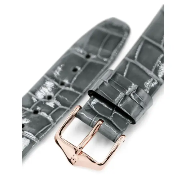 HIRSCH Prestige Alligator - Leather Watch Strap - Grey Shiny - Image 5