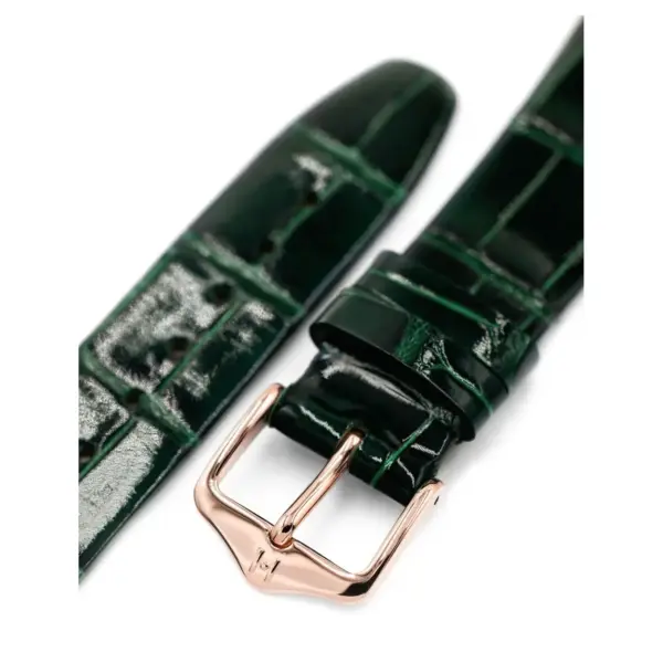 HIRSCH Prestige Alligator - Leather Watch Strap - Dark Green Shiny - Image 5