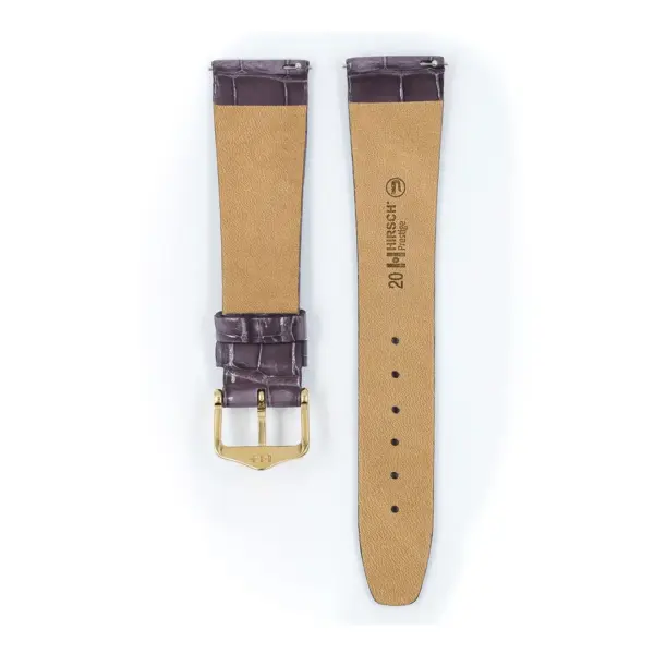 HIRSCH Prestige Alligator - Leather Watch Strap - Taupe Shiny - Image 3