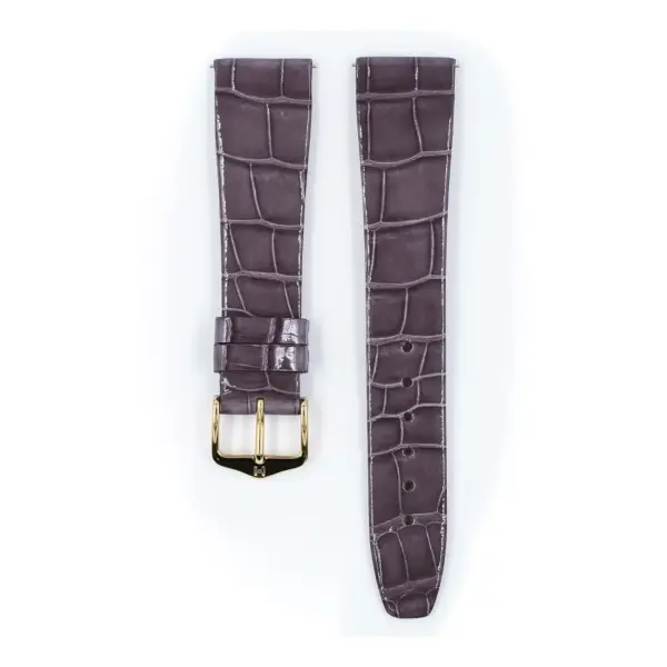 HIRSCH Prestige Alligator - Leather Watch Strap - Taupe Shiny - Image 2