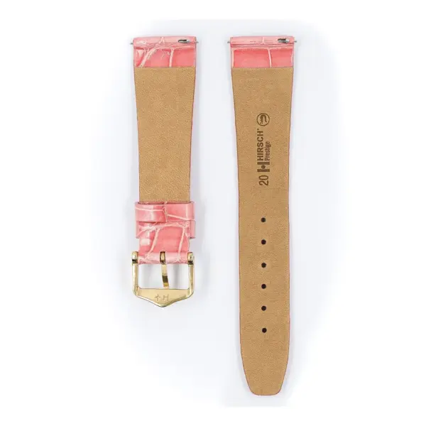 HIRSCH Prestige Alligator - Leather Watch Strap - Rose Shiny - Image 3