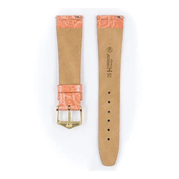 HIRSCH Prestige Croco - Leather Watch Strap - Rose Shiny - Image 3
