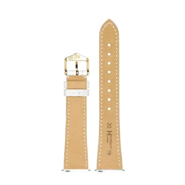 HIRSCH London Alligator - Leather Watch Strap - White Shiny - Image 3