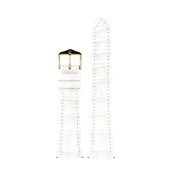 HIRSCH London Alligator - Leather Watch Strap - White Shiny - Image 2