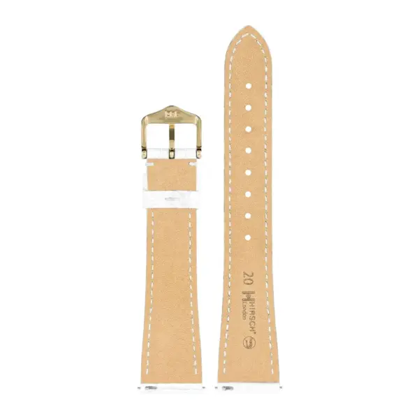 HIRSCH London Alligator - Leather Watch Strap - White - Image 3