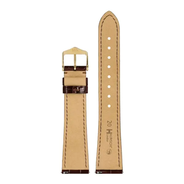 HIRSCH London Alligator - Leather Watch Strap - Brown Shiny - Image 3