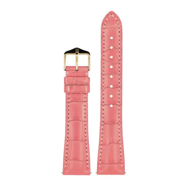 HIRSCH London Alligator - Leather Watch Strap - Pink - Image 2
