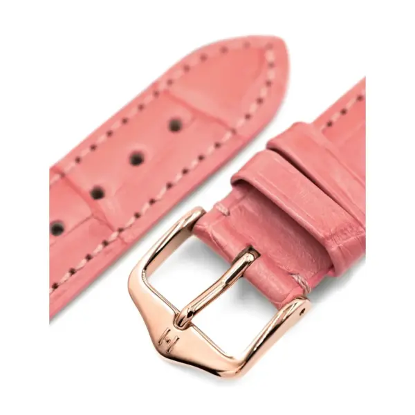 HIRSCH London Alligator - Leather Watch Strap - Pink - Image 5
