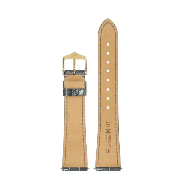 HIRSCH London Alligator - Leather Watch Strap - Grey Shiny - Image 3