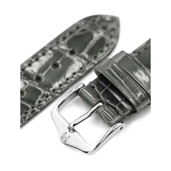 HIRSCH London Alligator - Leather Watch Strap - Grey Shiny - Image 4
