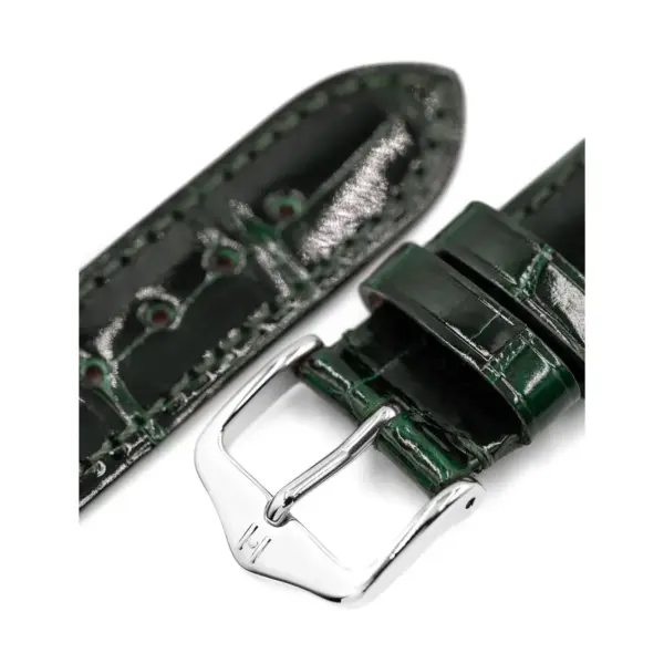 HIRSCH London Alligator - Leather Watch Strap - Dark Green Shiny - Image 4